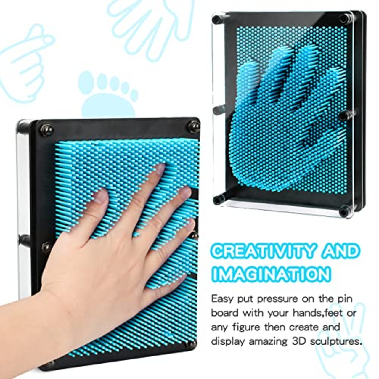 Pin Art Board Pin Art Toy for Kids, Sensory Toys for Age 3, 4, 5, 6, 7, 8, 9, 10+ Years Old Kids Boys Girls, Toddler Toys Birthday Gifts Baby Girl Boy Gifts Fidget Toys(Blue)